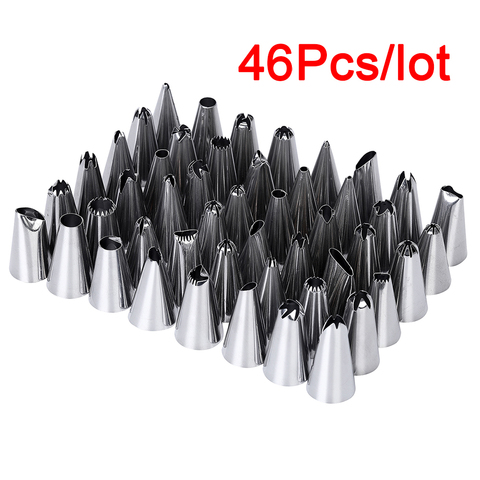 46Pcs/Lot Stainless Steel Nozzle Tips DIY Cake Decorating Tools Icing Piping Cream Pastry Bag Nozzle Kitchen Bakery Tools ► Photo 1/6