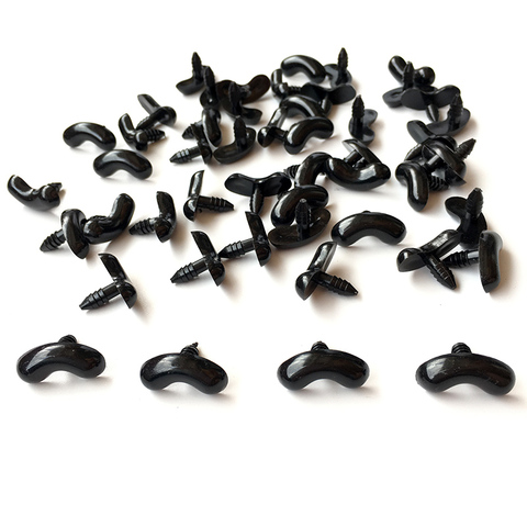50pcs Manual DIY Black Bent Doll Nose (with washers) Plastic safety Mouth For Teddy Bear Stuffed Toys Snap Animal Scrapbooking ► Photo 1/5