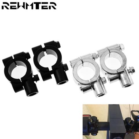 2PCS Black Silver Motorcycle accessories Mirror Mount Clamp Rear View Mirror Holder Size 22mm 10mm 8mm 10mm 25mm ► Photo 1/6