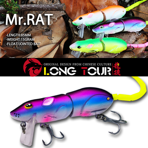 Fishing Lure Rat Lure Jointed Bait Floating Bait Topwater Bass Fishing ► Photo 1/5