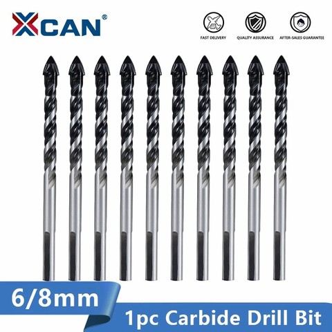 XCAN Tungsten Carbide Drill Bit 6mm 8mm for Porcelain Ceramic Tile,Concrete,Brick,Glass,Plastic Masonry and Wood Gun Drill Bit ► Photo 1/6