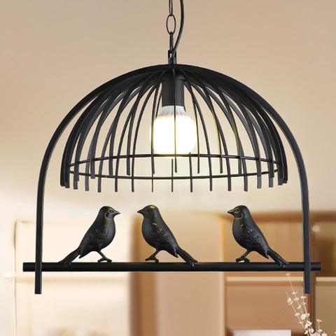 Black Nordic bird lights bedroom dining room pendant lamp kitchen lamp restaurant cafe light chandelier droplight ► Photo 1/6