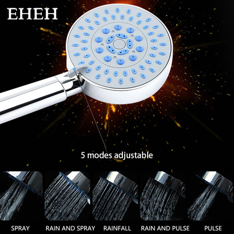 EHEH Five Function Shower Head With Chrome Silica Gel Holes Water Saving Rainfall Showerhead Handheld Spray Nozzle Water Can ► Photo 1/6