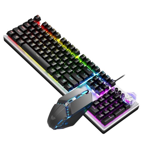 Gaming Keyboard And Gaming Mouse Combo Colorful Backlight With Multi-function Knob ► Photo 1/6