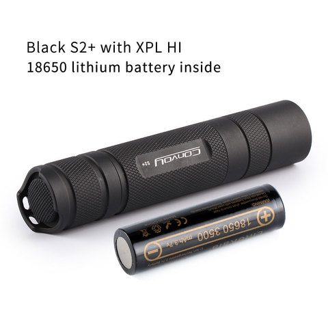 Black S2+ with XPL HI ,18650 flashlight ,torch,18650 battery inside ► Photo 1/1