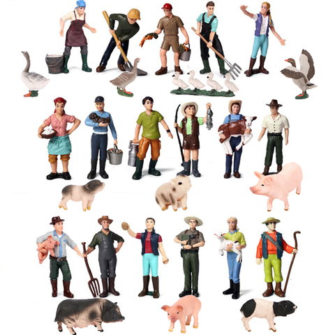 Action & Toy Figures Simulation Farm Animal Farmer Staff Feeder Models Pig Animal Figurine Educational Learning Kids Toys Gift ► Photo 1/6