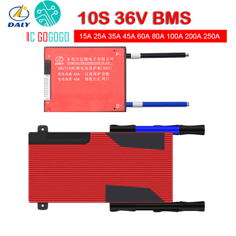 10S 36V Lithium Battery Protection Board BMS Balance Lipo Li-ion Cell 15A 20A 30A 40A 60A 80A 100A 200A 250A EV eBike for DALY ► Photo 1/1