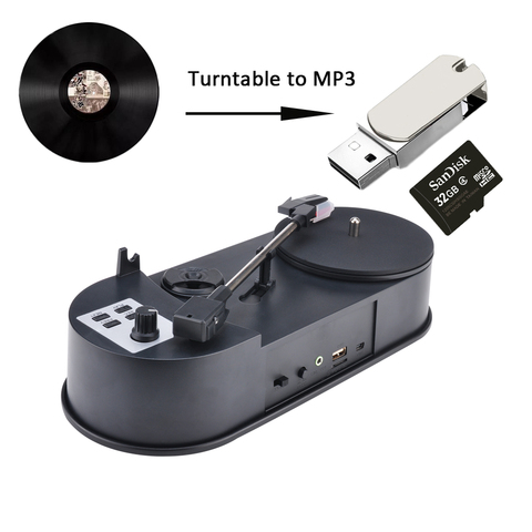 33/45RPM Turntable Player Converter to Save Vinyl Music Records to TF Card/USB Built in Speaker Turntable to MP3 No Need PC ► Photo 1/6