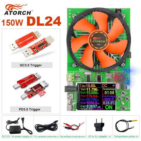 150W DC tester APP electronic load lithium battery capacity monitor discharge charge power meter supply checker + PD/QC Trigger ► Photo 1/6