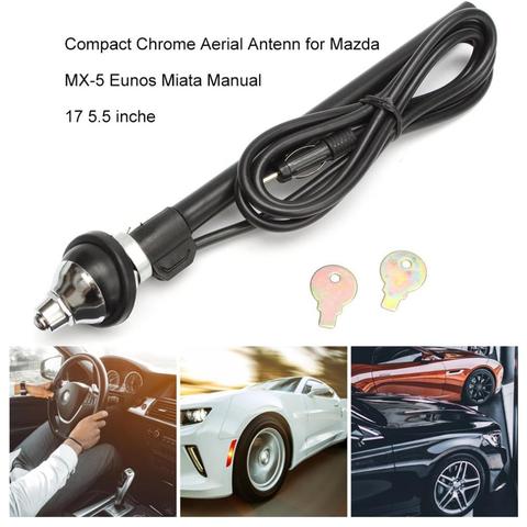 MX-5 Eunos Miata Manual Compact Chrome Aerial Antenna 17 for Mazda MX-5 Compact Chrome Aerial Antenn 5.5 inche ► Photo 1/6