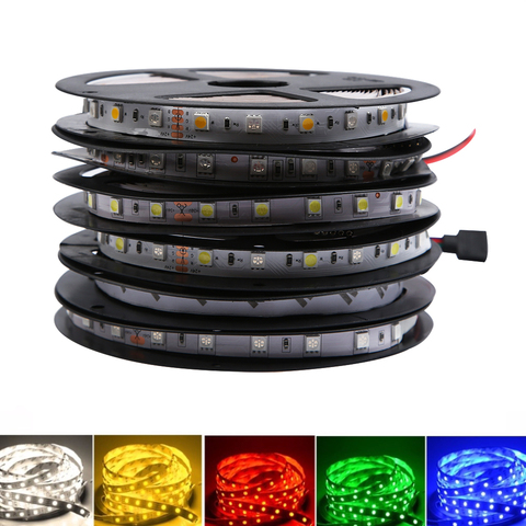 12V 2835 5050 RGB Led Strip Light Tape Waterproof 1M 2M 3M 4M 5M 60LED/M 12V Led Strip RGB Lamp Diode Flexible TV Backlight ► Photo 1/6