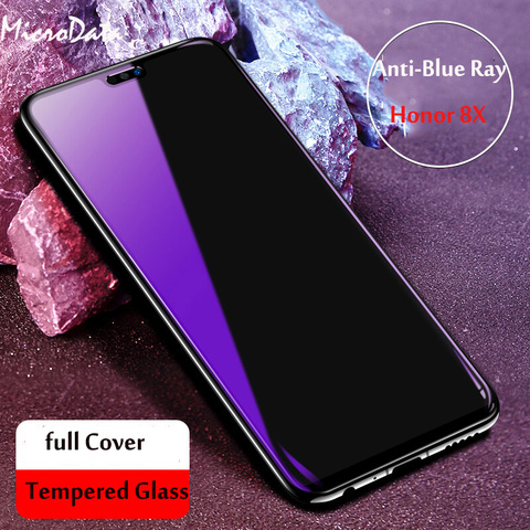 For Huawei Honor 8X Max 8C 8S 8A Tempered Glass Anti Blue Purple Light Screen Protector For Honor 9X Pro 8X Max Protective Glass ► Photo 1/6