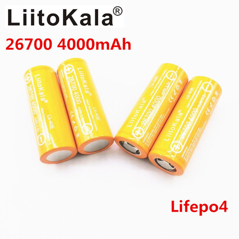 LiitoKala Lii-40E3.2V 26700 4000mAh Lifepo4  Rechargeable Battery for light solar warning light microphones Instead of 26650 ► Photo 1/6