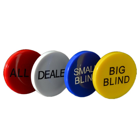 HOT SALE 4PCS/SET Melamine Round Plastic Dealer coins SMALL BLIND BIG BLIND DEALER All IN Texas Poker Chip Set Coin Buttons Game ► Photo 1/6