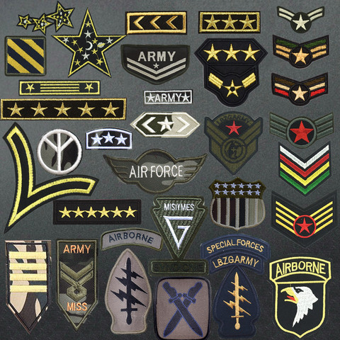 Military Patch Embroidered Patches for Clothing Iron on Clothes U S Army Motif Rank Airborne Applique Stripes Badge Armbands Diy ► Photo 1/6