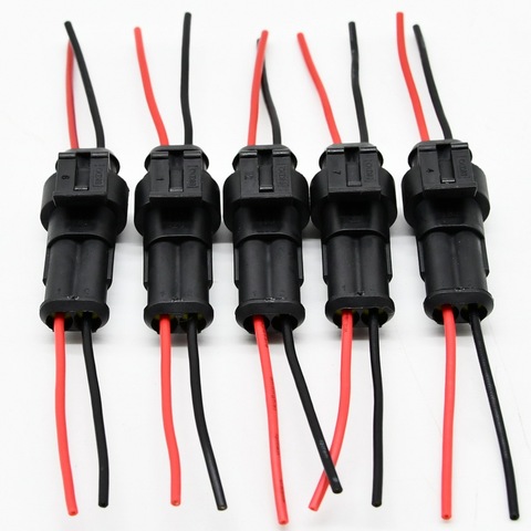10pcs 5 Pairs Waterproof Male Female Electrical Connectors Plug 2-Pin/3-Pin Way With Wire For Car Motorcycle ► Photo 1/6