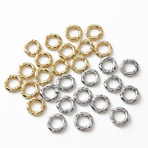 10PCS 18K Gold Plated 8mm open ring Jewelry Making Supplies Tools Diy Earrings  brass accessories Components ► Photo 1/4