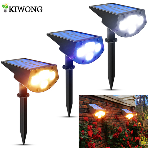 2in1 Solar Spotlights Outdoor Solar Landscape Lights Waterproof Adjustable Wall Lamp for Patio Pathway Yard Garden Driveway Pool ► Photo 1/6