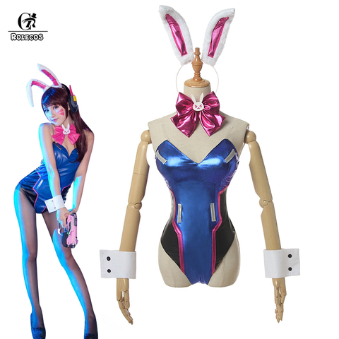 ROLECOS DVA Cosplay Women Sexy Costume Song hana Bunny Girl Cotume Game OW Jumpsuit Women Romper Over Watch ► Photo 1/6