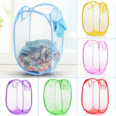 Storage Baskets Laundry Clothes Laundry Basket Bag Foldable Pop Up Easy Open Mesh Laundry Clothes Hamper Basket for College Dorm ► Photo 1/6