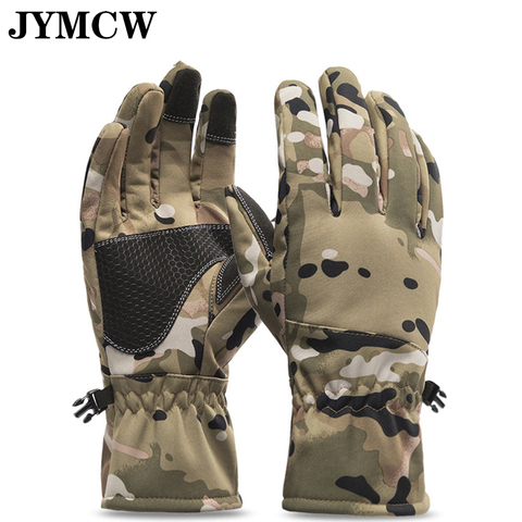 Winter camouflage hunting gloves warm non-slip fishing gloves waterproof touch screen ski camping gloves ► Photo 1/6