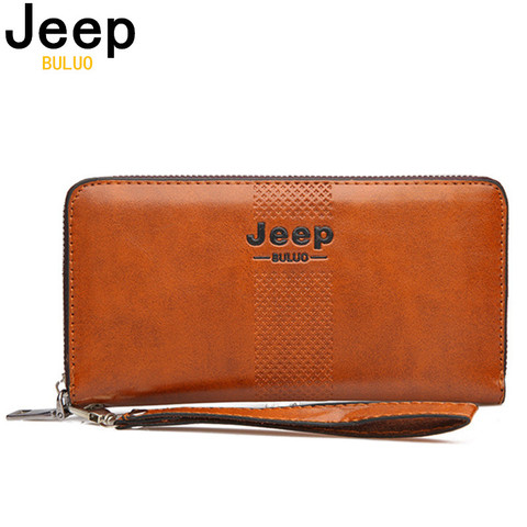 JEEP BULUO Famous Brand Long Wallet Men's Wallets Purse Large Capacity Handbags Clutch Bag For Man pu Leather Fashion   JEEPA210 ► Photo 1/6