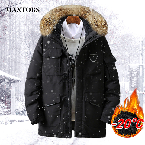 Men Winter Jacket With Big Real Fur Warm Parka For Men Waterproof Winter  Coat