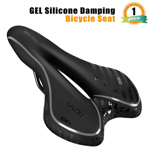 Bicycle Saddle Shock Absorbing Hollow Anti-skid GEL PU Extra Soft Mountain Bike Saddle MTB Road Cycling Seat Bicycle Accessories ► Photo 1/6