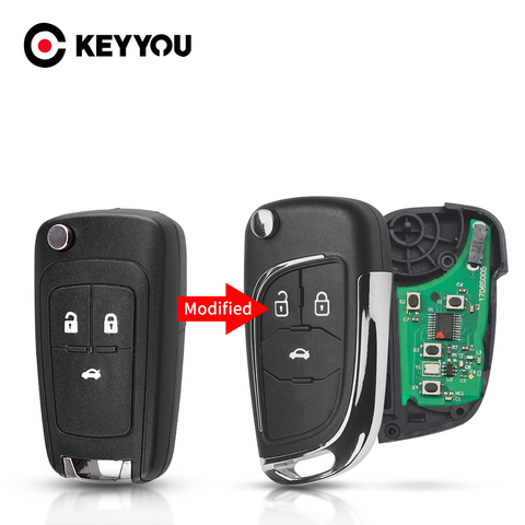 KEYYOU Modified 2/3/4 Buttons Car Flip Remote Key 315/433MHz ID46 For OPEL VAUXHALL Astra J Corsa E Insignia Zafira C 2009-2016 ► Photo 1/6