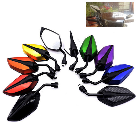 colorful part electrical scooter mirror motorcycle accessories E-motorbike sdie mirrors unviersal 8MM 10MM moto rearview mirror ► Photo 1/6