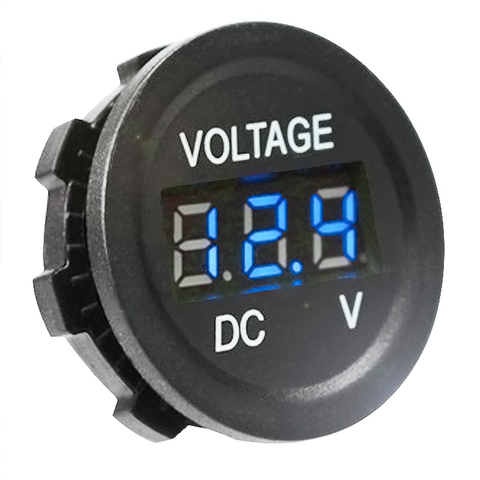 Round Waterproof Auto Boat Car Motorcycle Mini Digital Voltmeter DC6V-30V LED Panel Volt Voltage Meter Tester Monitor Display ► Photo 1/6