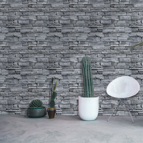 Grey Stone Wallpaper Peel And Stick Wallpaper Self Adhesive Brick Wallpaper Removable Waterproof Decoration Sticker For Kitchen ► Photo 1/6