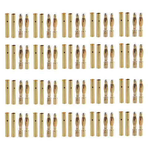 Banana Connectors,10pair/lot 2.0/3.0/3.5/4.0/5/5.5/6/6.5/8mm Gold Bullet Banana Connectors Plug For ESC Battery Motor ► Photo 1/1