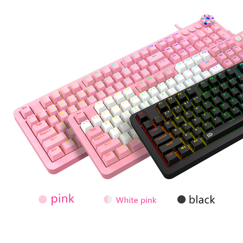 IK619 Mechanical game keyboard rotation to adjust the volume LED backlit USB wired blue switch multimedia key 104 keys ► Photo 1/6