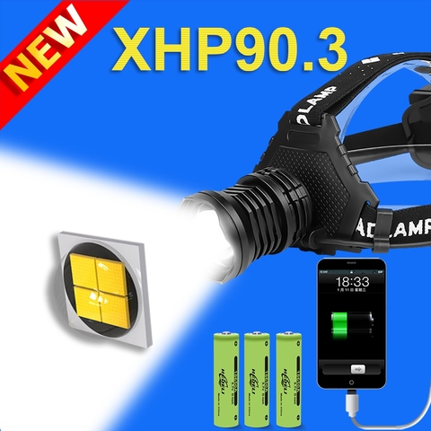 600000 LM XHP90.3 LED Headlamp XHP90.2 High Power LED Headlight Usb 18650 Rechargeable Head Flashlight XHP50.2 Zoom Head Torch ► Photo 1/6