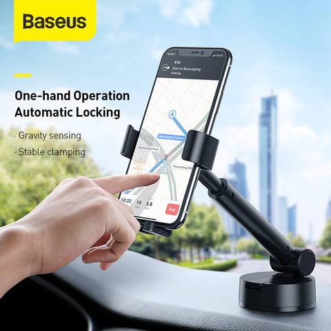 Baseus Gravity Car Mount Holder with Suction Base Adjustable Universal Car Phone Stand for 4.7-6.5inch Mobile Phone for iPhone ► Photo 1/6