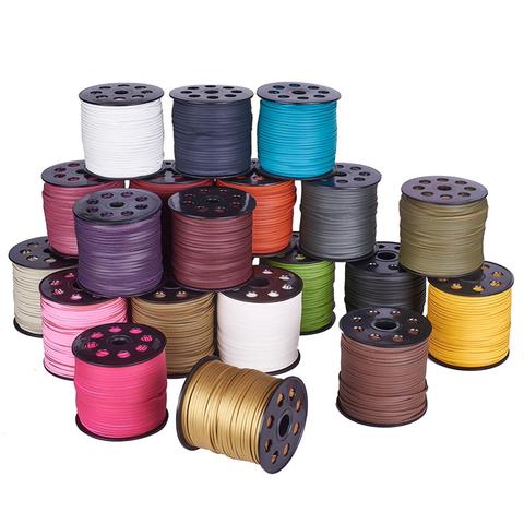 90m/roll Faux Suede Cord One Side Covering with Imitation Leather for Jewelry Making DIY Bracelet and Necklace 2.7x1.4mm ► Photo 1/6