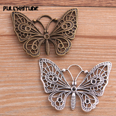 4PCS 37*46mm New Product Two Color Big Butterfly Charms Animal Pendant Jewelry Metal Alloy Jewelry Marking ► Photo 1/6