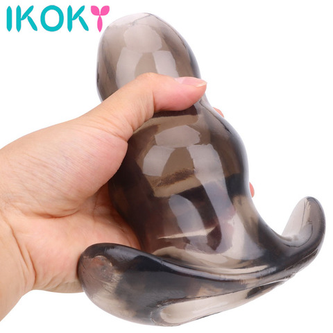 IKOKY Butt Plug Anal Dilator Soft Speculum Enema Hollow Anal Plug Masturbation Prostata Massager Sex Toys For Woman Men 5 Sizes ► Photo 1/6