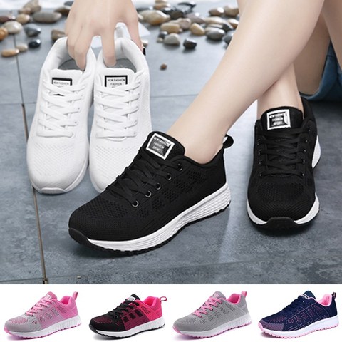 Sneakers Womens Fashion Lace Up Running Shoes Sports Lightweight Breathable Soft Comfortable Tennis Shoes ► Photo 1/6