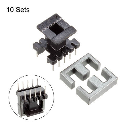 uxcell 10 Sets EE16 5 with 5pin Transformer Bobbin PC40 Ferrite Core Vertical 20 Ferrite Halves and 10 Bobbin ► Photo 1/4