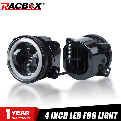 2 Pcs Day Running Light Led Fog Light White Halo High Beam Low Beam Universial 4 inch 12V 40W 6000K 3000LM Bi-LED Fog Lights ► Photo 1/6