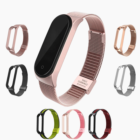 Mi band 4 3 Metal Strap Bracelet for Xiaomi Mi Band 3 4 Screwless Mi Band 4 3 bracelet MiBand Wrist band smart Band4 Steel ► Photo 1/6