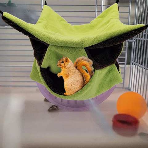 Warm Hamster Hammock Hanging Bed House Winter Small Animal Squirrel Guinea Pig Double-layer Plush Cotton Nest Pet Supplies ► Photo 1/6