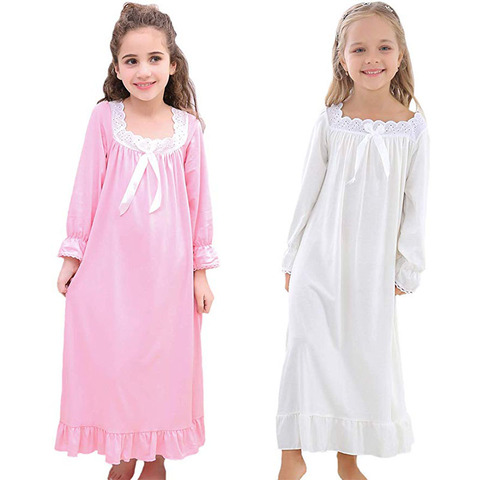 Baby Girl Clothes Princess Nightgown Long Sleeve Sleep Shirts Nightshirts Pajamas Christmas Dress Sleepwear kids for 3-12 Years ► Photo 1/6