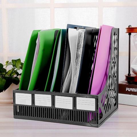 File Holder Document Tray 4-Grid Desktop Storage File Organizer Mesh Files Shelf Desktop File Rack Book Holder Office Supplies ► Photo 1/6