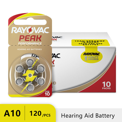 120 Pcs Rayovac Peak Zinc Air Hearing Aid Batteries A13 PR48 ZA13 A312 PR41 ZA312 10A PR70 ZA10 Battery For Hearing aids ► Photo 1/6