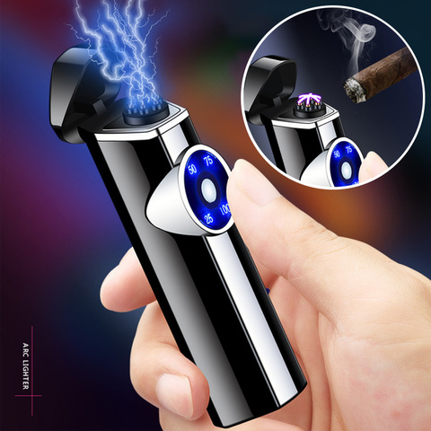 Windpriof Electric Lighter Triple With Plasma ARC Effect Rainbow Torch Flameless Rechargeable Plazmatic Encendedor Electrico ► Photo 1/6