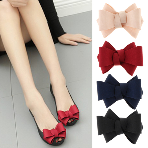 Fashion Plain Ribbon Bow Bowknot High Heel Shoe Clips Charms Decoration 1pc ► Photo 1/6