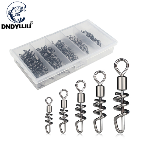 25PCS Fishing Lure Connector Rolling swivel with screwed snap Ball Bearing rolling Swivel Solid Ring Fishing Connector Fishhook ► Photo 1/6